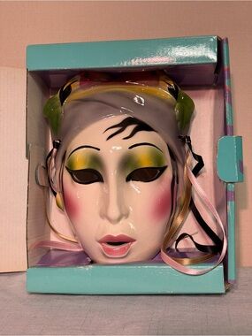 Vintage 1980s Clay Art San Francisco About Face Ceramic Mask Claudia Cohen NIB